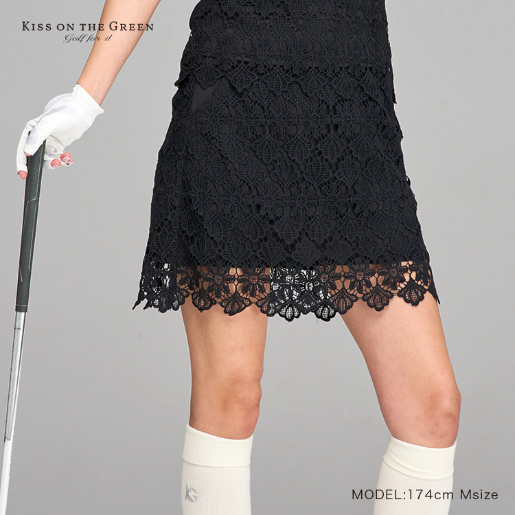 ゴルフウェア レディース スカート 無地 / フェミニンレーススカート