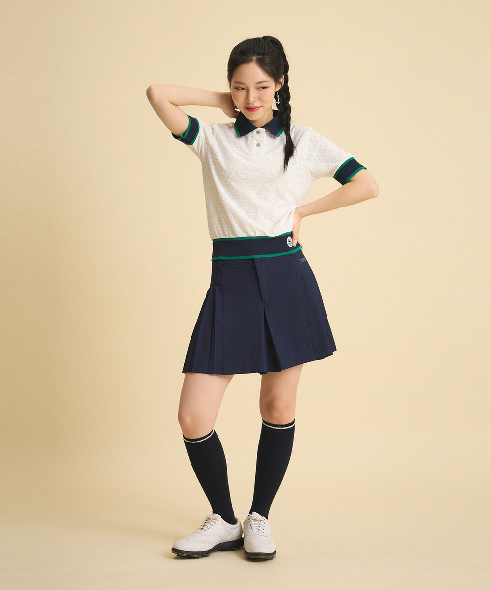 フラワーレースポロシャツ / スポーティ フェミニン シルエット