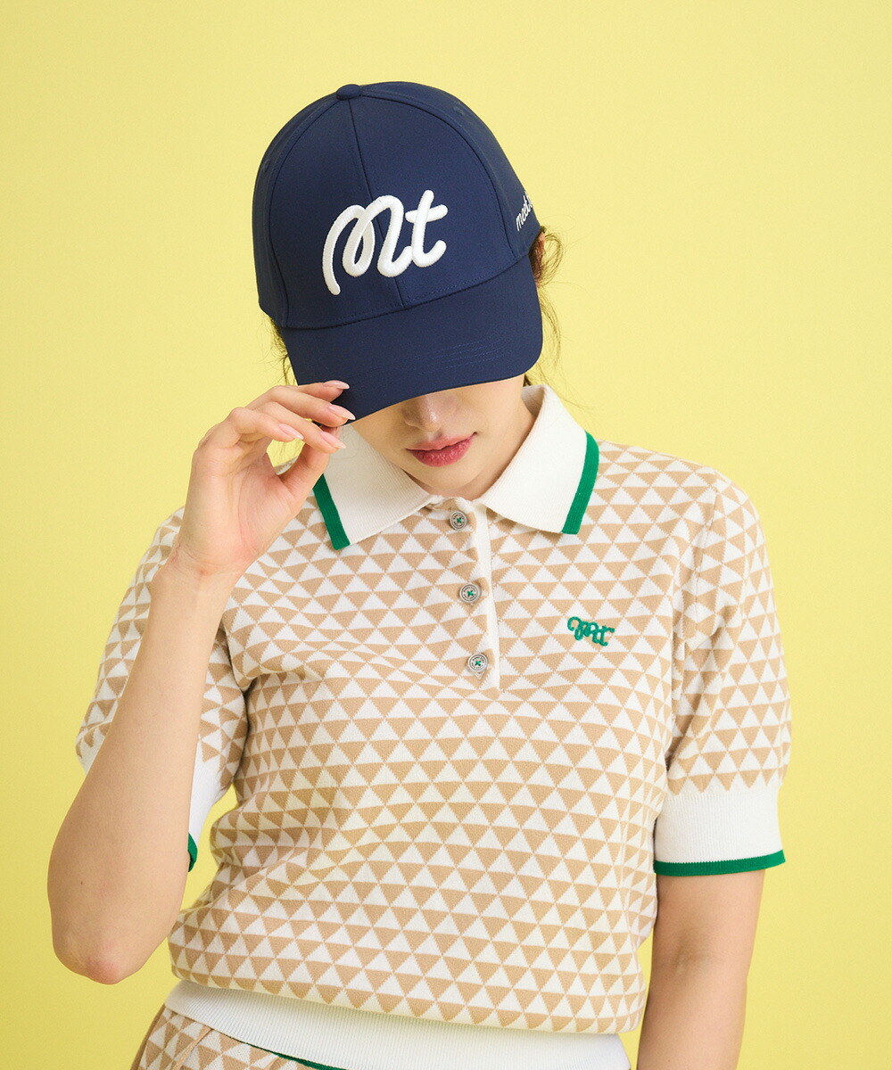 【本物新品保証】 meet ベージュ刺繍ロゴキャップ golf tree レディースウェア